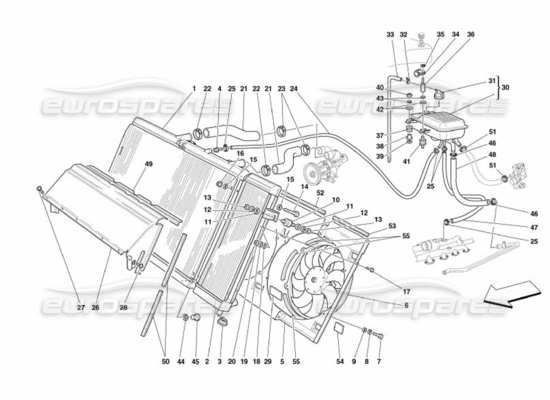 a part diagram from the Ferrari 575 Superamerica parts catalogue