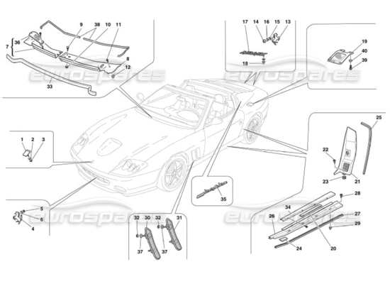 a part diagram from the Ferrari 575 Superamerica parts catalogue