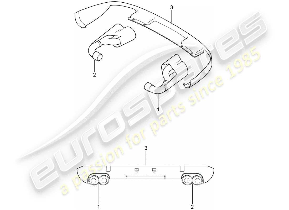 Porsche Tequipment Cayenne (2004) TAILPIPE Part Diagram