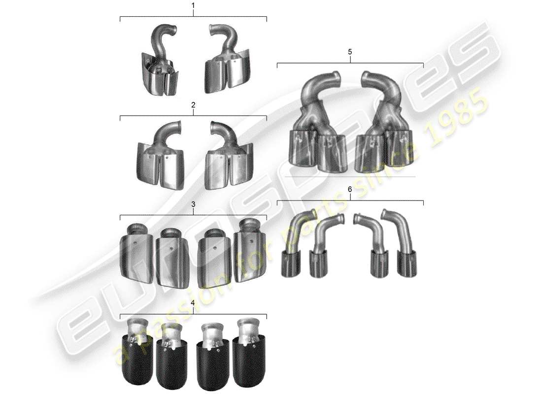 Porsche Tequipment Cayenne (2004) TAILPIPE Part Diagram