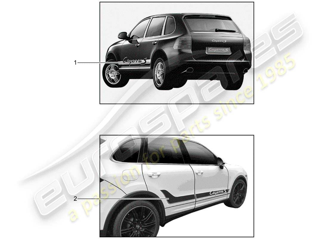 Porsche Tequipment Cayenne (2004) TRIM FOIL Part Diagram