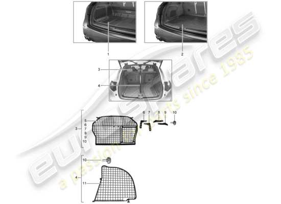 a part diagram from the Porsche Tequipment Cayenne parts catalogue