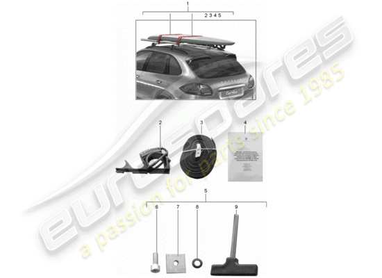 a part diagram from the Porsche Tequipment Cayenne (2005) parts catalogue