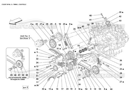 a part diagram from the Maserati 4200 parts catalogue