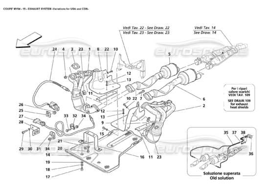 a part diagram from the Maserati 4200 parts catalogue