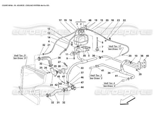 a part diagram from the Maserati 4200 Coupe (2004) parts catalogue