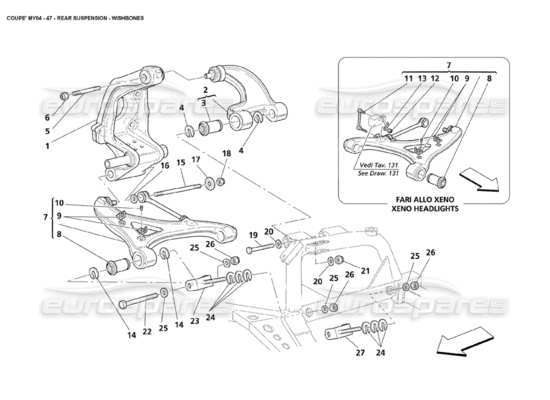 a part diagram from the Maserati 4200 parts catalogue