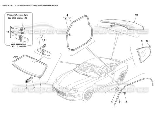 a part diagram from the Maserati 4200 parts catalogue