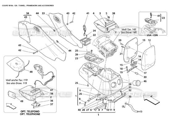 a part diagram from the Maserati 4200 parts catalogue