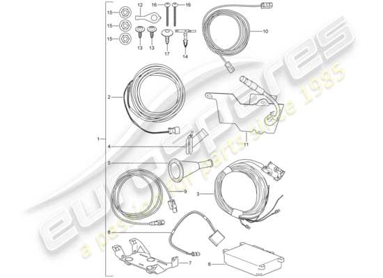 a part diagram from the Porsche Tequipment Cayenne parts catalogue