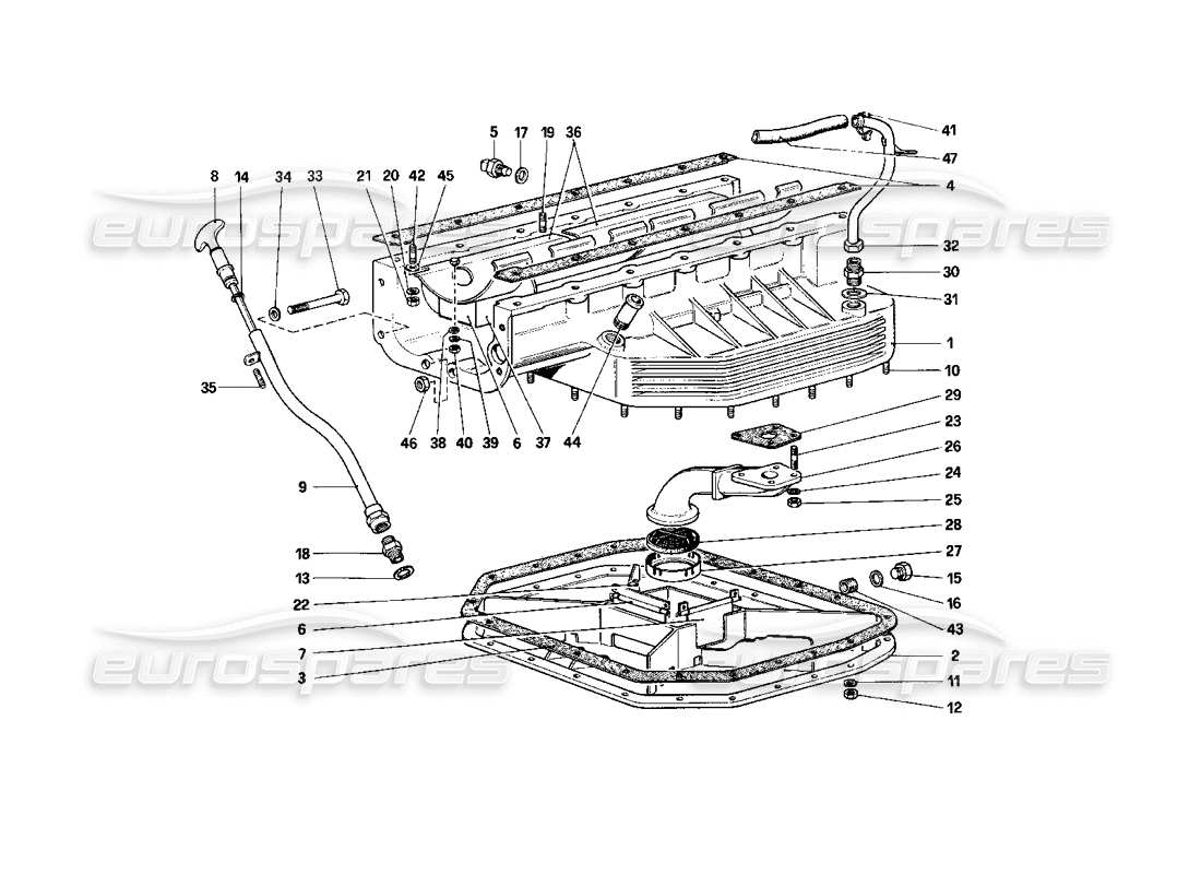 Ferrari 400i (1983 Mechanical) oil sump Part Diagram