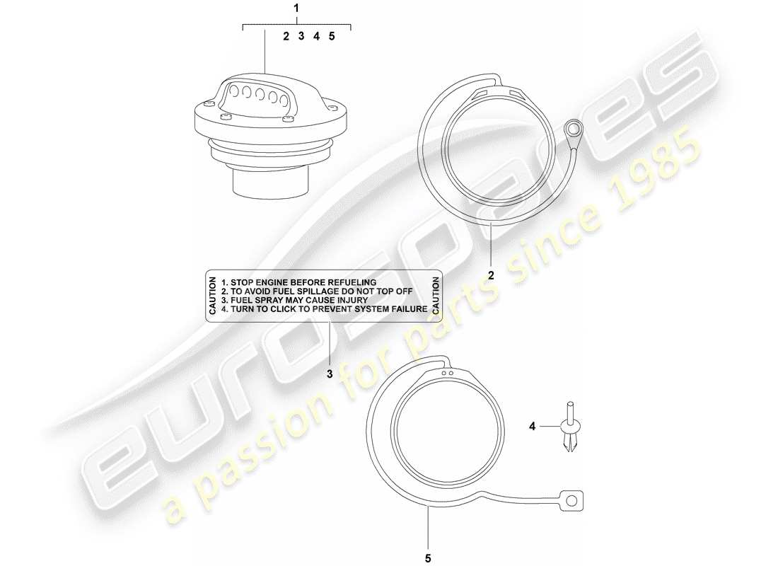 Porsche Tequipment Cayenne (2017) CAP WITH RETAINING STRAP FOR Part Diagram