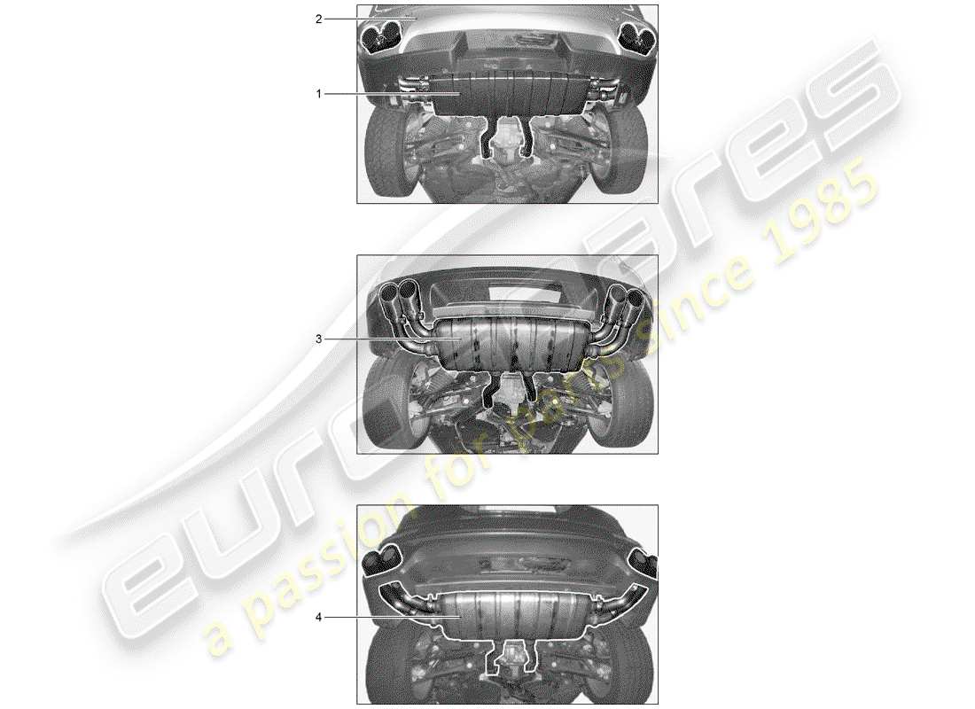 Porsche Tequipment Cayenne (2017) Exhaust System Part Diagram