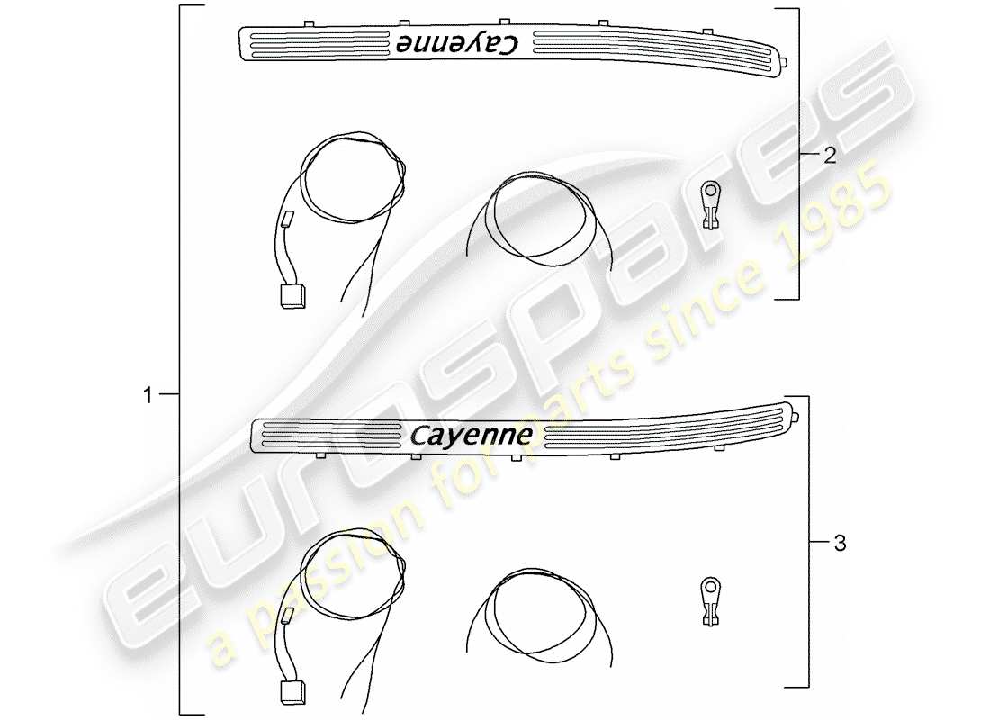 Porsche Tequipment Cayenne (2017) scuff plate - sill panel Part Diagram