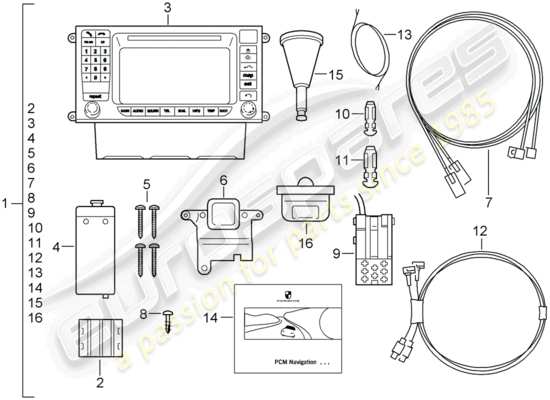 a part diagram from the Porsche Tequipment Cayenne parts catalogue