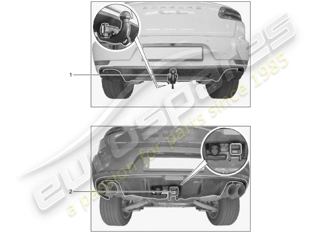 Porsche Tequipment Macan (2014) TOW HITCH Part Diagram