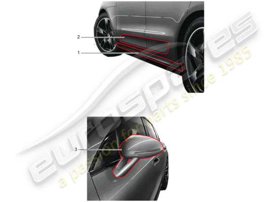 a part diagram from the Porsche Tequipment Macan (2015) parts catalogue