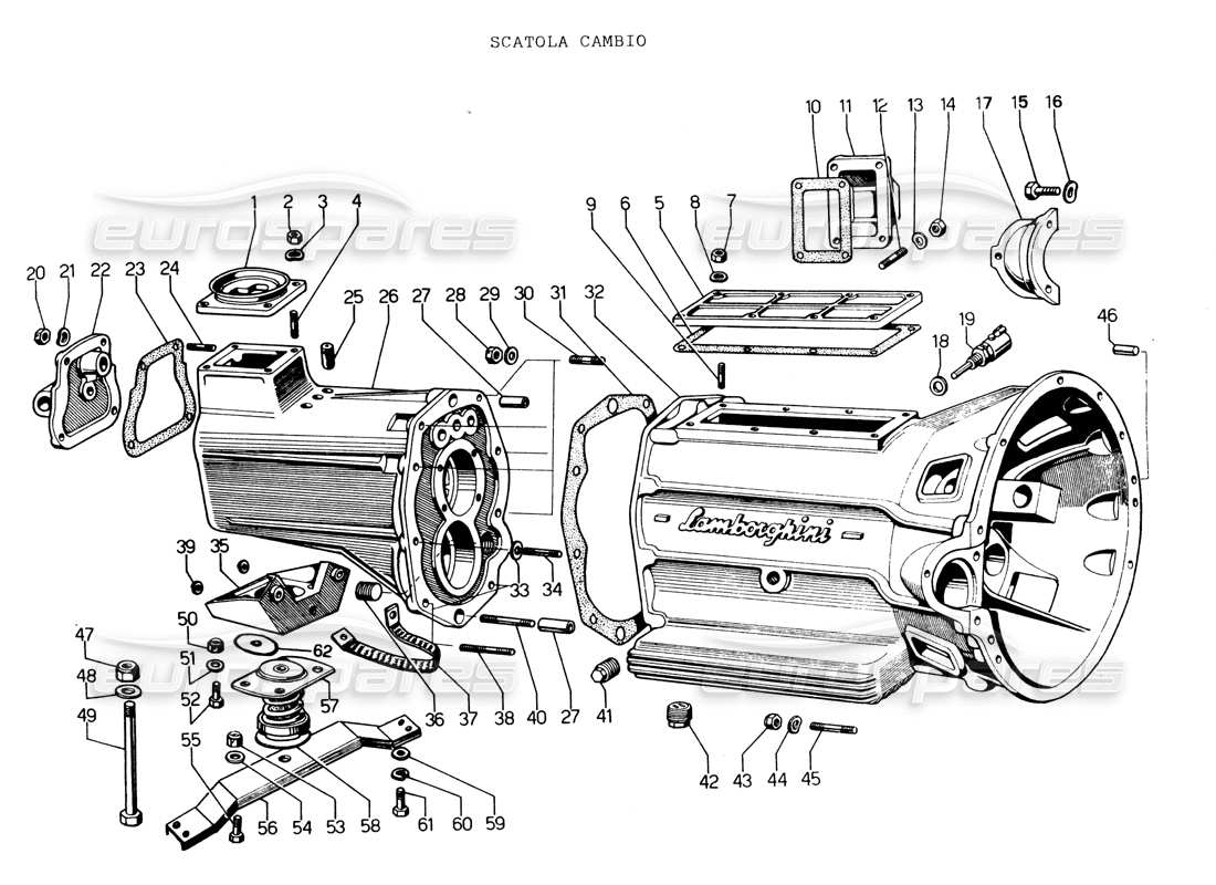 Lamborghini Espada GEARBOX Parts Diagram