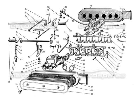 a part diagram from the Lamborghini Espada parts catalogue