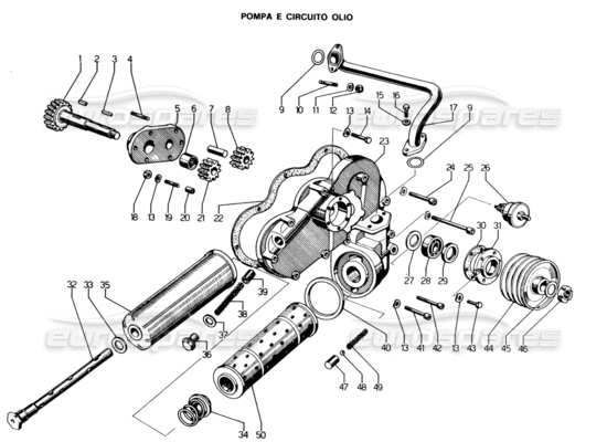 a part diagram from the Lamborghini Espada parts catalogue