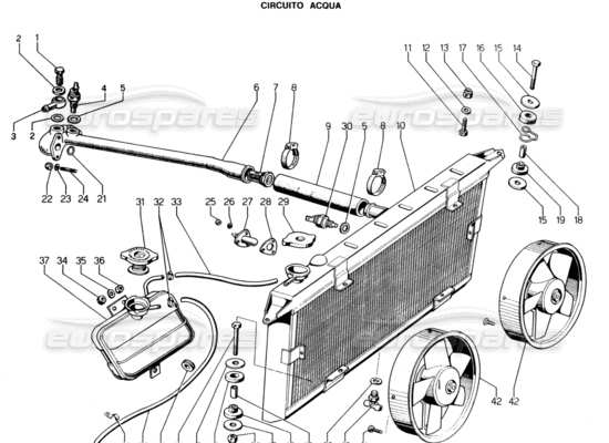 a part diagram from the Lamborghini Espada parts catalogue