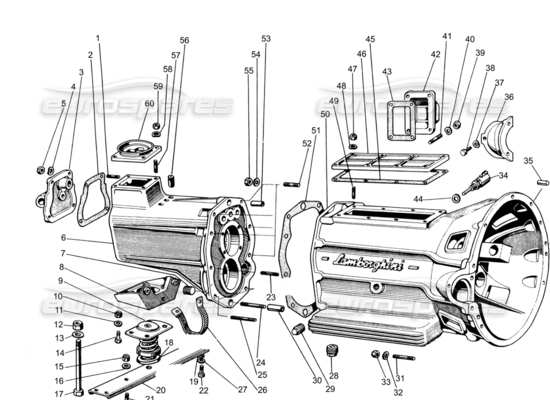 a part diagram from the Lamborghini Espada parts catalogue