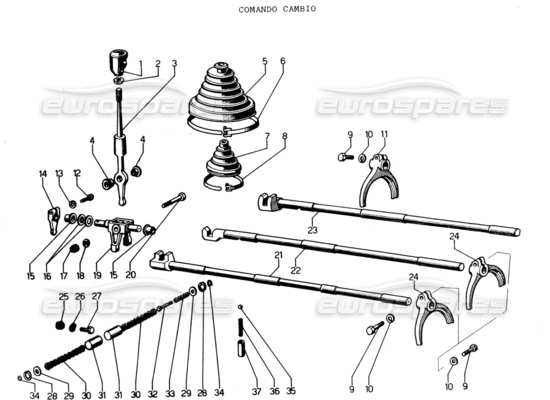 a part diagram from the Lamborghini Espada parts catalogue