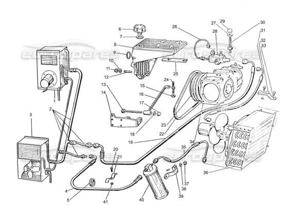 a part diagram from the Lamborghini Espada parts catalogue