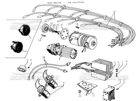 a part diagram from the Lamborghini Espada parts catalogue