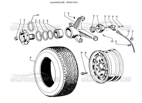 a part diagram from the Lamborghini Espada parts catalogue