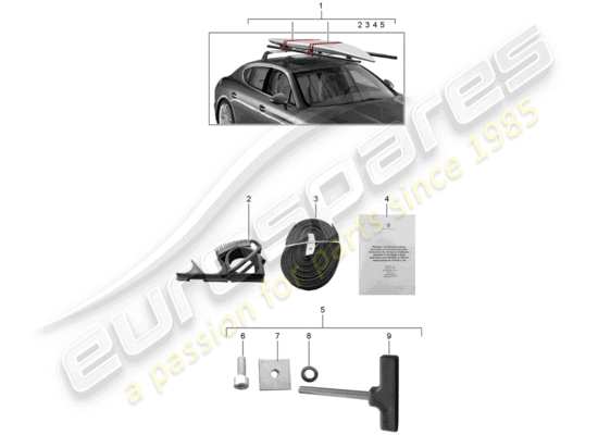 a part diagram from the Porsche Tequipment Panamera (2010) parts catalogue