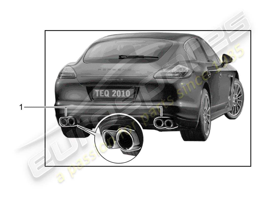 Porsche Tequipment Panamera (2011) TAILPIPE Part Diagram