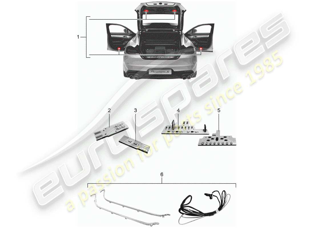 Porsche Tequipment Panamera (2013) LED MODULE Part Diagram