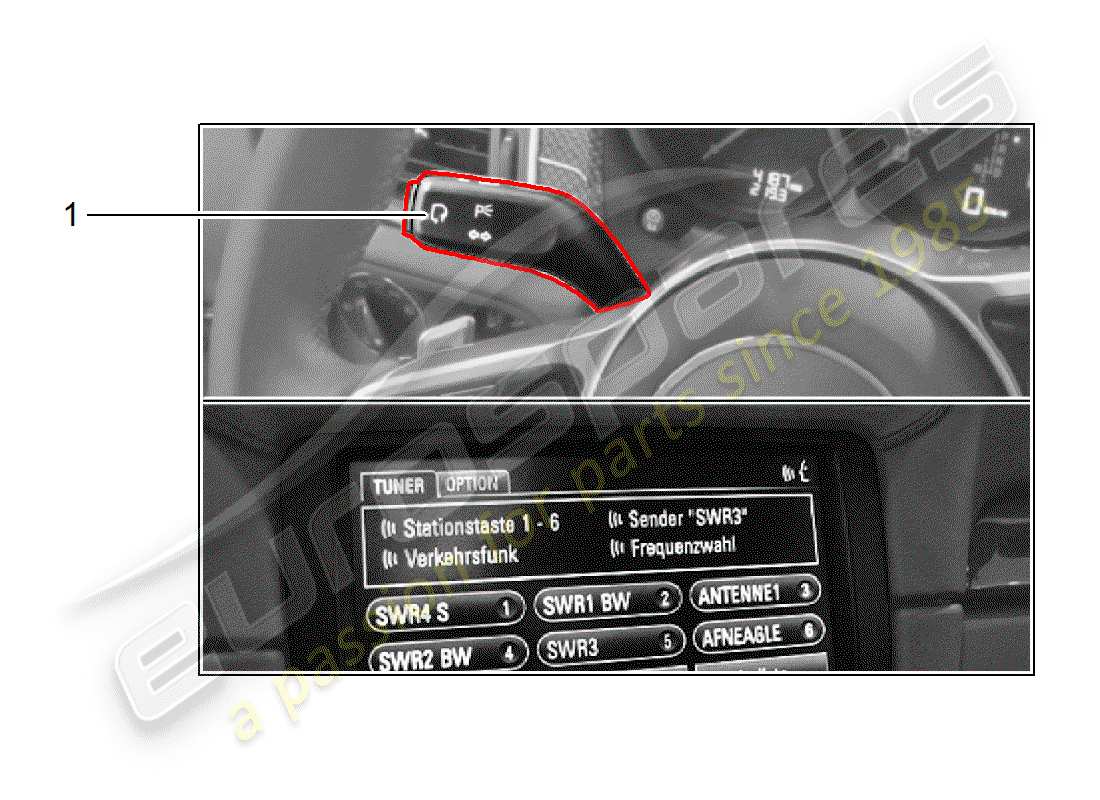 Porsche Tequipment Panamera (2014) LANGUAGE SELECTION Part Diagram