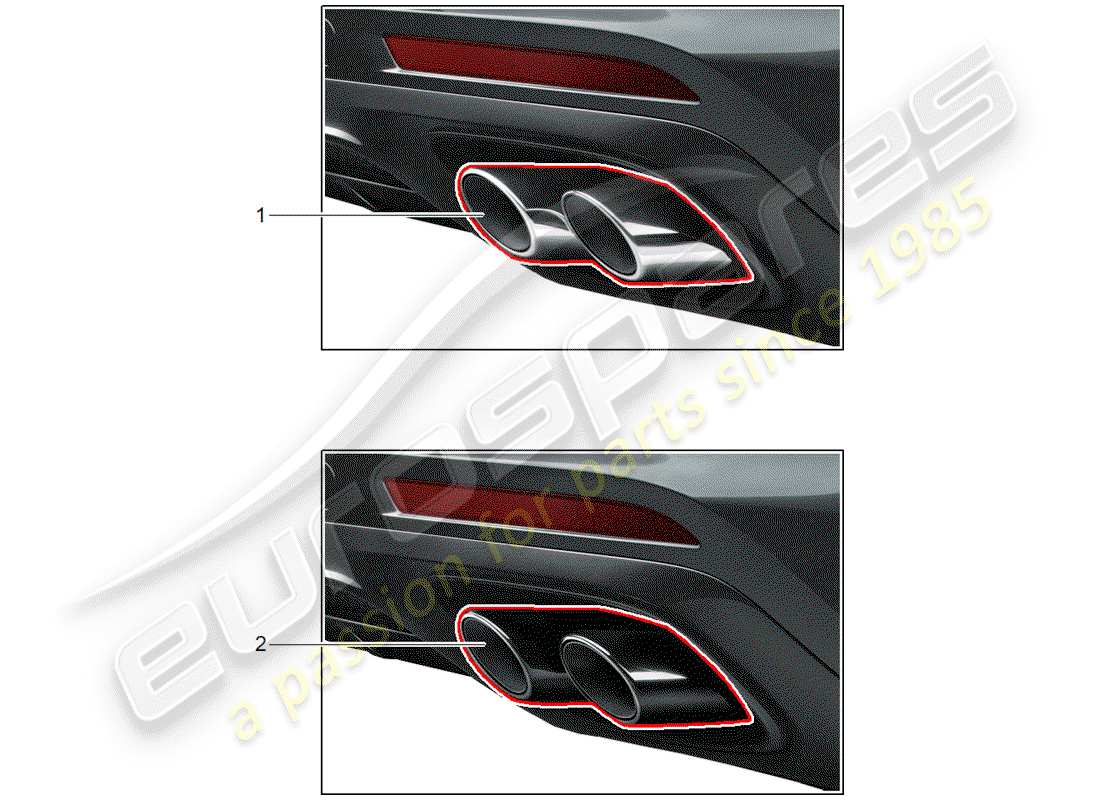 Porsche Tequipment Panamera (2015) TAILPIPE Part Diagram