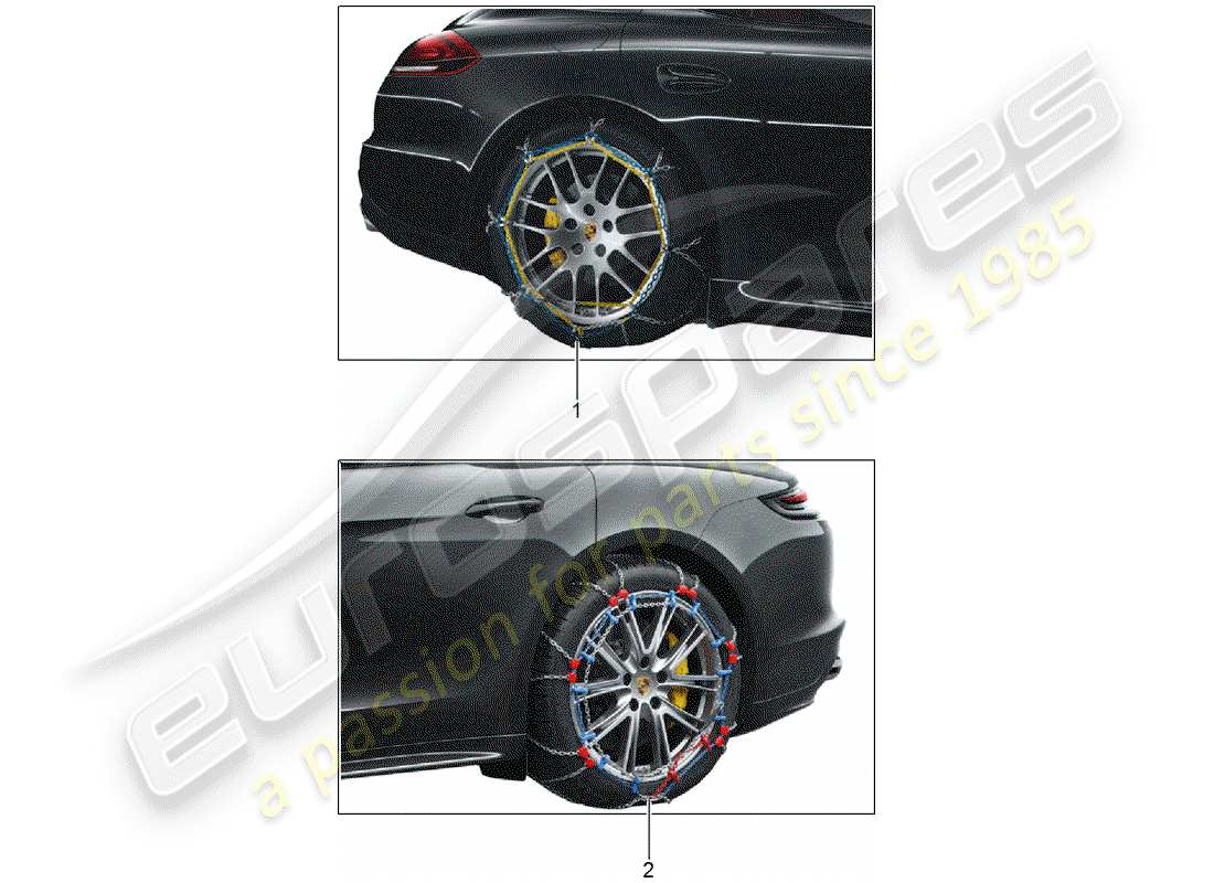 Porsche Tequipment Panamera (2015) SNOW CHAINS Part Diagram