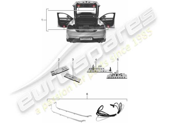 a part diagram from the Porsche Tequipment Panamera (2015) parts catalogue