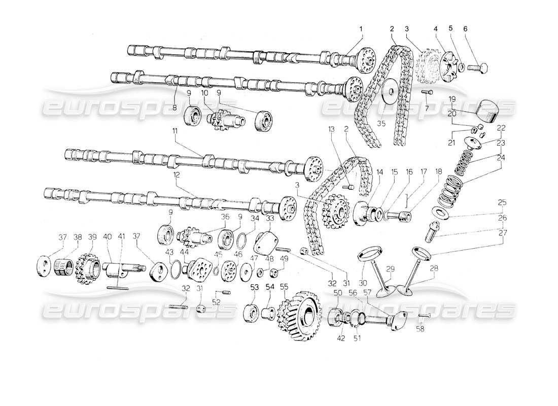 Lamborghini Countach LP400 distribution Parts Diagram