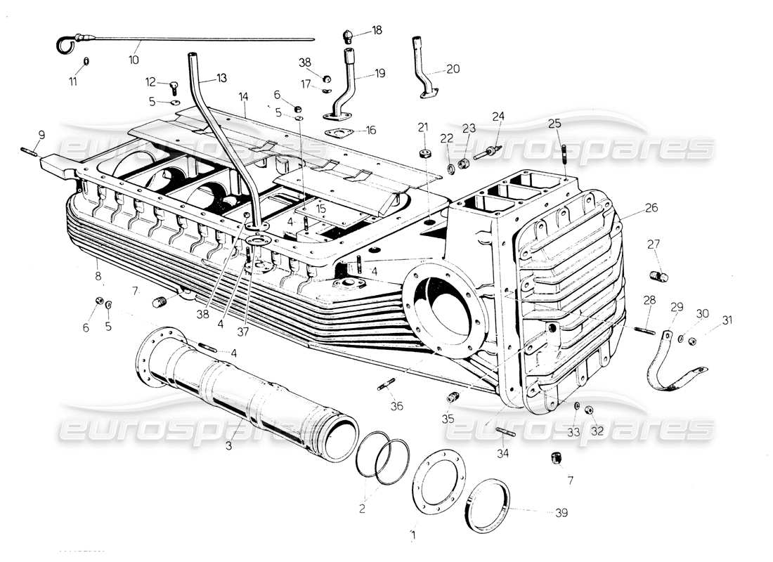 Lamborghini Countach LP400 Sump Parts Diagram