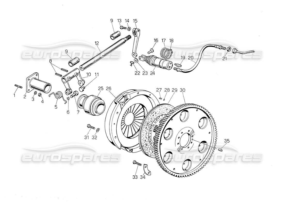 Lamborghini Countach LP400 clutch Parts Diagram