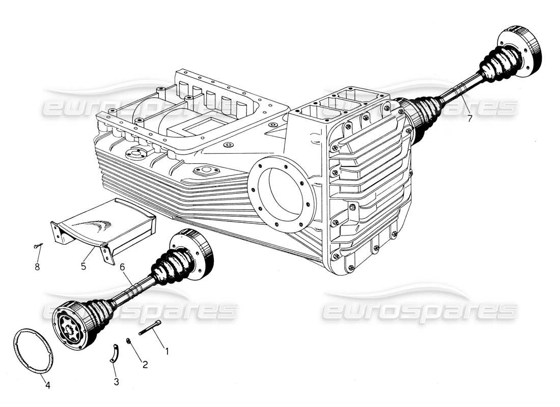 Lamborghini Countach LP400 Drive - shafts Parts Diagram