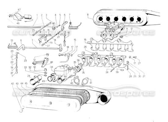 a part diagram from the Lamborghini Countach parts catalogue