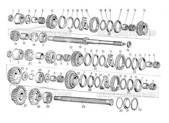 a part diagram from the Lamborghini Countach parts catalogue