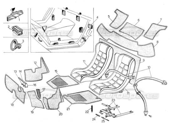 a part diagram from the Lamborghini Countach LP400 parts catalogue