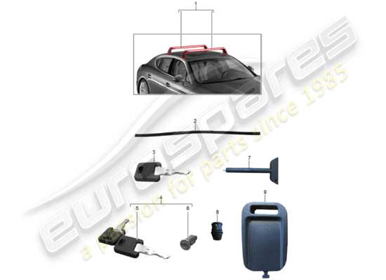 a part diagram from the Porsche Tequipment Panamera (2018) parts catalogue