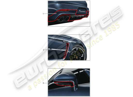 a part diagram from the Porsche Tequipment Panamera (2020) parts catalogue