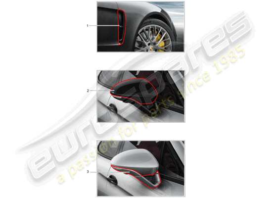 a part diagram from the Porsche Tequipment Panamera (2020) parts catalogue