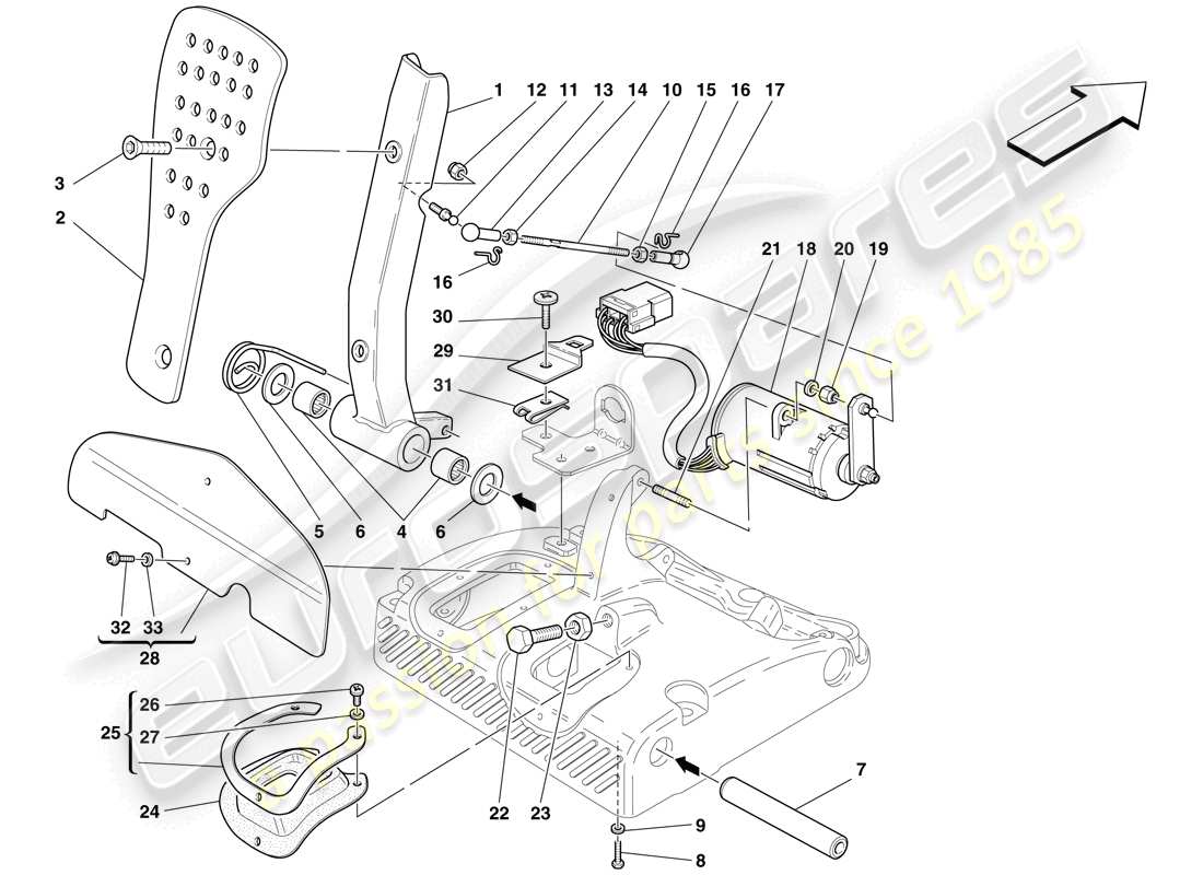 Maserati MC12 Electronic Accelerator Pedal Parts Diagram