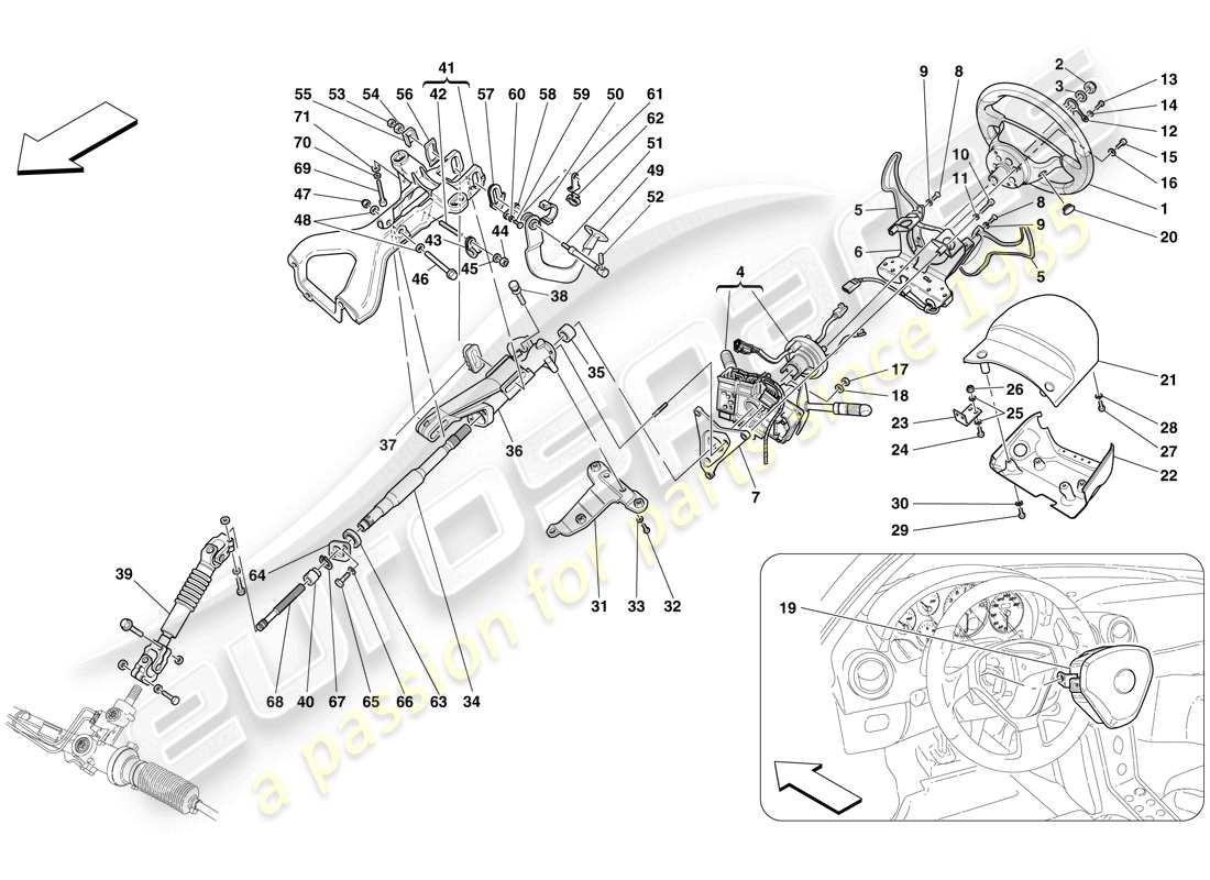 Maserati MC12 Steering Column Parts Diagram