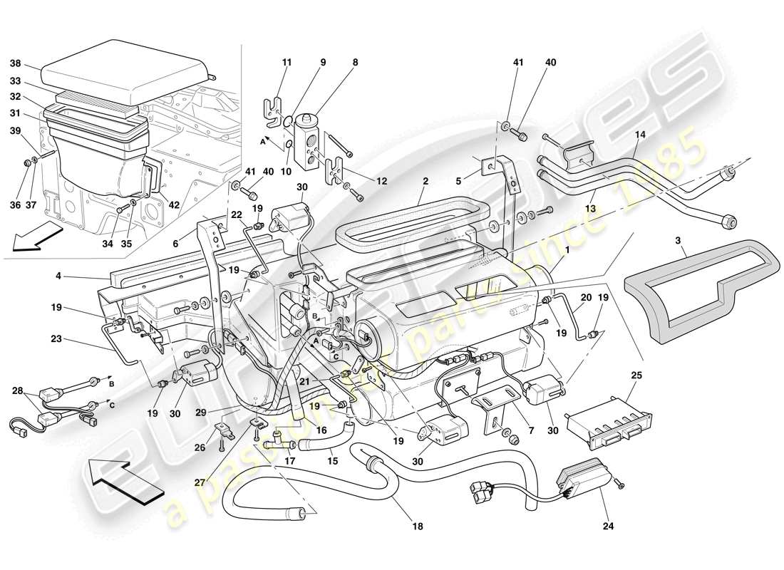 Maserati MC12 EVAPORATOR UNIT Parts Diagram